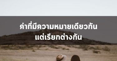 คำที่มีความหมายเดียวกัน แต่เรียกต่างกัน