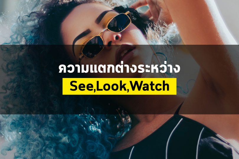 ความแตกต่างระหว่าง see, look, watch